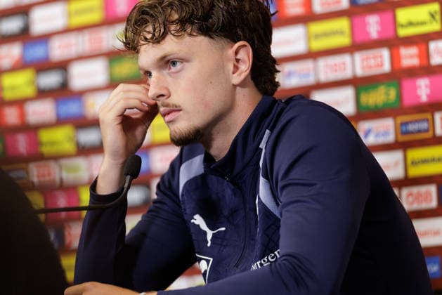 FOOTBALL - FIFA World Cup, WM, Weltmeisterschaft, Fussball 2026, preview SANTA BARBARA,CALIFORNIA,USA,19.JUN.26 - FOOTBALL - FIFA World Cup 2026, USA, Mexico, Canada, preview, Oesterreichischer Fussball-Bund, press conference, PK, Pressekonferenz team AUT. Image shows Paul Wanner (AUT).  GEPAxpictures xArminxRauthner