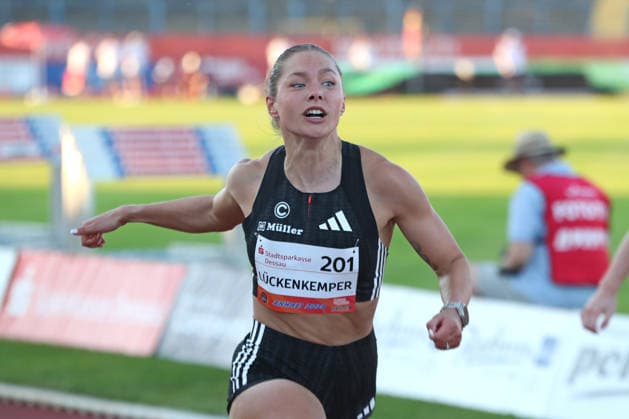 ANHALT Track and Field Meeting in Dessau-Roßlau, June 19, 2026 Gina Lückenkemper 201, SCC Berlin, 100 meters 28 ANHALT International Track and Field Meeting 2026 at Paul Greifzu Stadium in Dessau-Roßlau, June 19, 2026,detected_source_language Copyright: xBEAUTIFULxSPORTS JanxKaeferx