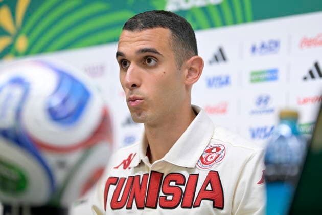 FIFA World Cup, WM, Weltmeisterschaft, Fussball 2026 - Tunisia press conference, PK, Pressekonferenz Tunisia s defensive midfielder Ellyes Skhiri speaks during a press conference in Monterrey, Mexico, 19 June 2026. Monterrey Mexico  Copyright: xMiguelxSierrax