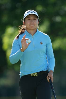 Meijer LPGA, Golf Damen Classic BELMONT, MICHIGAN - JUNE 19: Jing Yan of the United States reacts to her putt on the 9th green during the second round of the Meijer LPGA Classic for Simply Give golf tournament at Blythefield Country Club in Belmont, MI, USA Friday, June 19, 2026. Belmont Michigan United States  Copyright: xJorgexLemusx originalFilename:lemus-meijerlp260619_nplQt.jpg