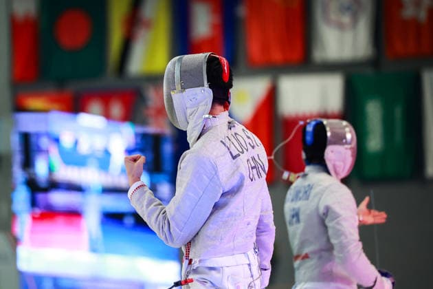 June 19, 2026, New Delhi, Delhi, India: Luo Shaotong (China) during Tsumori Shido (Japan) vs. Luo Shaotong (China), Semi-Finals of Asian Senior Fencing Championships 2026 (Men s Sabre) at Bharat Mandapam Convention Centre, New Delhi, India on 19th June 2026. Fencing 2026: Asian Senior Fencing Championships 2026  - ZUMAd207 20260619_zsp_d207_286 Copyright: xAvijitxDasx