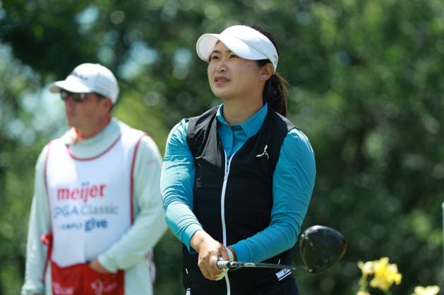 Meijer LPGA, Golf Damen Classic BELMONT, MICHIGAN - JUNE 19: Yan Liu of People™s Republic of China plays her tee shot on the 17th hole during the second round of the Meijer LPGA Classic for Simply Give golf tournament at Blythefield Country Club in Belmont, MI, USA Friday, June 19, 2026. Belmont Michigan United States  Copyright: xJorgexLemusx originalFilename:lemus-meijerlp260619_npJF9.jpg