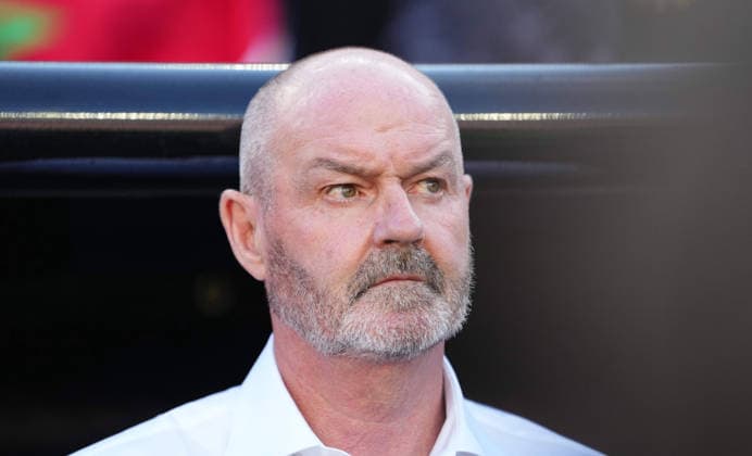 Steve Clarke of Scotland watches the match between Scotland and Morocco in Group C of the 2026 FIFA World Cup at Boston Stadium in Boston, USA, on June 19, 2026. Photo by Thor Wegner, DeFodi Images,detected_source_language