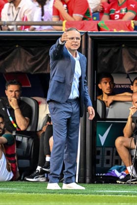 Morocco coach Mohamed Ouahbi gestures during the 2026 FIFA World Cup Group C match between Scotland and Morocco at Boston Stadium on June 19, 2026, in Boston, United States. Photo by Harry Langer, DeFodi Images,detected_source_language