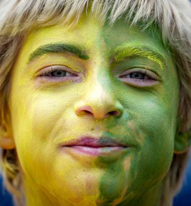 United States v Australia - FIFA World Cup, WM, Weltmeisterschaft, Fussball 2026 - Group D SEATTLE, UNITED STATES - JUNE 19: A fan is seen with his face painted in the colors of Australia during 2026 FIFA World Cup Group D match between United States and Australia at Lumen Field in Seattle, Washington, United States on June 19, 2026. Ercin Erturk Anadolu Washington United States. Editorial use only. Please get in touch for any other usage.  Copyright: x2026xAnadoluxErcinxErturkx