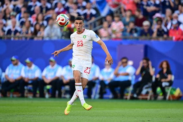 Scotland v Morocco - FIFA World Cup, WM, Weltmeisterschaft, Fussball 2026 - Group C FOXBOROUGH, USA - JUNE 19: Bilal El Khannouss (23) of Morocco in action during the 2026 FIFA World Cup First Stage Group C match between Scotland and Morocco at Gillette Stadium (Boston Stadium) in Foxborough, Massachusetts, United States on June 19, 2026. Abdulhamid Hosbas Anadolu Massachusetts United States. Editorial use only. Please get in touch for any other usage.  Copyright: x2026xAnadoluxAbdulhamidxHosbasx