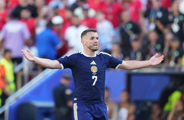 John McGinn of Scotland looks on during the match between Scotland and Morocco in Group C of the 2026 FIFA World Cup at Boston Stadium in Boston, USA, on June 19, 2026. Thor Wegner, DeFodi Images. Photo by DeFodi Images,detected_source_language