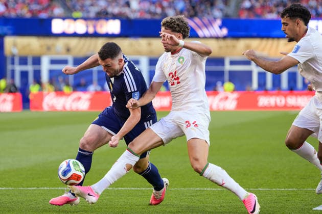 Soccer, 2026 World Cup, 20260619, Scotland vs. Morocco. Pictured, from left Copyright: Passion2Press MarkusxFischerx