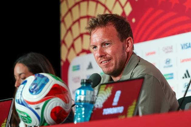 German National Team Coach Julian Nagelsmann at the press conference, press conference, Germany vs. Ivory Coast, soccer, FIFA, 2026 World Cup, group stage, June 19, 2026, Toronto, Ontario, Canada,detected_source_language Copyright: xkolbert-press ChristianxKolbertx