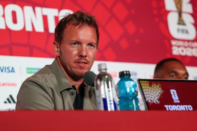 German National Team Coach Julian Nagelsmann at the press conference, press conference, Germany vs. Ivory Coast, soccer, FIFA, 2026 World Cup, group stage, June 19, 2026, Toronto, Ontario, Canada,detected_source_language Copyright: xkolbert-press ChristianxKolbertx
