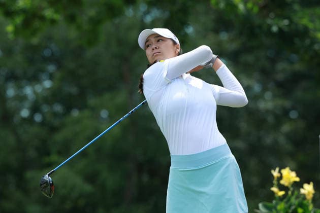 Meijer LPGA, Golf Damen Classic BELMONT, MICHIGAN - JUNE 19: Katie Lu of the United States plays her tee shot on the 17th hole during the second round of the Meijer LPGA Classic for Simply Give golf tournament at Blythefield Country Club in Belmont, MI, USA Friday, June 19, 2026. Belmont Michigan United States  Copyright: xJorgexLemusx originalFilename:lemus-meijerlp260619_npbIU.jpg