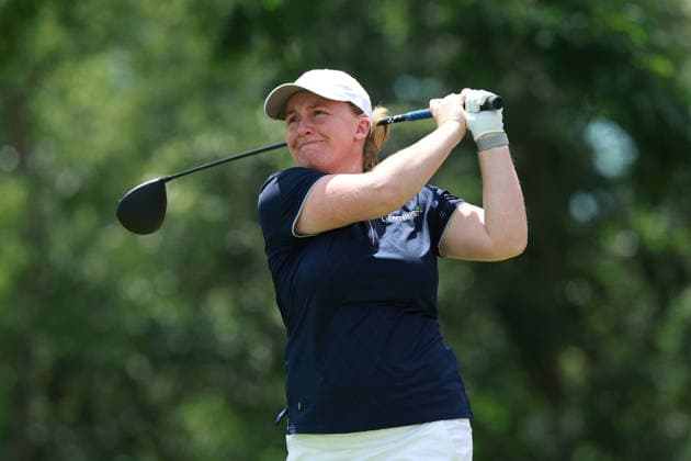 Meijer LPGA, Golf Damen Classic BELMONT, MICHIGAN - JUNE 19: Gemma Dryburfh of Scotland plays her tee shot on the 17th hole during the second round of the Meijer LPGA Classic for Simply Give golf tournament at Blythefield Country Club in Belmont, MI, USA Friday, June 19, 2026. Belmont Michigan United States  Copyright: xJorgexLemusx originalFilename:lemus-meijerlp260619_nppMj.jpg