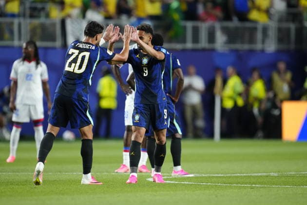 Brazil v Haiti - FIFA World Cup, WM, Weltmeisterschaft, Fussball 2026 - Group C PHILADELPHIA, UNITED STATES - JUNE 19: Matheus Cunha of Brazil celebrates a goal during the 2026 FIFA World Cup First Stage Group C match between Brazil and Haiti at Lincoln Financial Field (Philadelphia Stadium) in Philadelphia, Pennsylvania, United States on June 19, 2026. Jose Hernandez Anadolu Pennsylvania United States. Editorial use only. Please get in touch for any other usage.  Copyright: x2026xAnadoluxJosexHernandezx