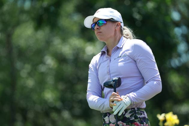 Meijer LPGA, Golf Damen Classic BELMONT, MICHIGAN - JUNE 19: Jodi Ewart Shadoff of England plays her tee shot on the 17th hole during the second round of the Meijer LPGA Classic for Simply Give golf tournament at Blythefield Country Club in Belmont, MI, USA Friday, June 19, 2026. Belmont Michigan United States  Copyright: xJorgexLemusx originalFilename:lemus-meijerlp260619_npZrX.jpg