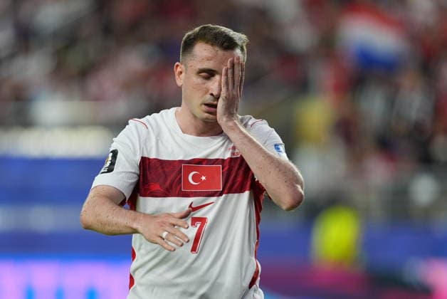 Turkiye v Paraguay - FIFA World Cup, WM, Weltmeisterschaft, Fussball 2026 - Group D SANTA CLARA, UNITED STATES - JUNE 19: Kerem Akturkoglu of Turkiye reacts during the 2026 FIFA World Cup First Stage Group D match between Turkiye and Paraguay at the San Francisco Bay Area Stadium (Levi’s Stadium) in Santa Clara, California, United States on June 19, 2026. Tayfun Coskun Anadolu California United States. Editorial use only. Please get in touch for any other usage.  Copyright: x2026xAnadoluxTayfunxCoskunx