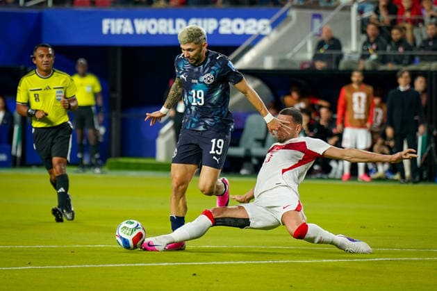 USA Soccer 2026 FIFA World Cup Group Stage Group D Turkey vs. Paraguay Levi’s Stadium Santa Clara, San Francisco Bay Area, Santa Clara County, California Agustin Sandez Agustin Sandez Paraguay, 19 Merih DEMIRAL Merih DEMIRAL Turkey 3,detected_source_language Copyright: xJOERANxSTEINSIEKx