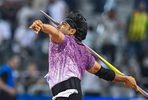 Doha Diamond League 2026 Neeraj Chopra of India competes in the men s javelin throw final at the Diamond League Doha Meeting 2026 competition at Suheim Bin Hamad Stadium in Doha, Qatar, on May 19, 2026. DOHA Qatar Copyright: xNOUSHADx