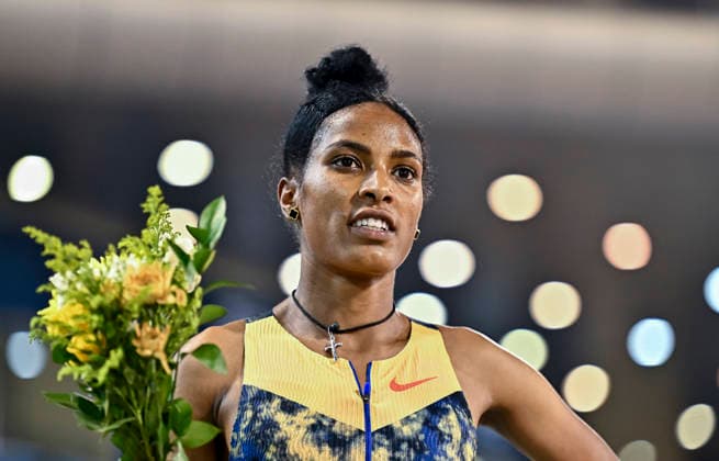 Doha Diamond League 2026 Birke Haylom of Ethiopia celebrate after winning the women s 1500m final at the Diamond League Doha Meeting 2026 competition at Suheim Bin Hamad Stadium in Doha, Qatar, on May 19, 2026. DOHA Qatar Copyright: xNOUSHADx