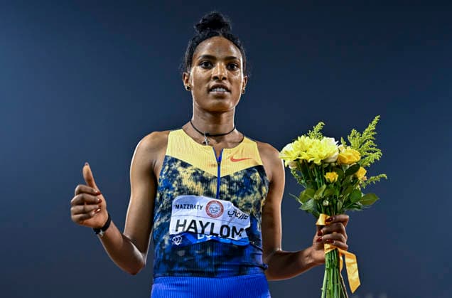 Doha Diamond League 2026 Birke Haylom of Ethiopia celebrate after winning the women s 1500m final at the Diamond League Doha Meeting 2026 competition at Suheim Bin Hamad Stadium in Doha, Qatar, on May 19, 2026. DOHA Qatar Copyright: xNOUSHADx
