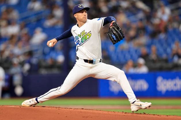 June 19, 2026, St. Petersburg, Florida, USA: Tampa Bay Rays starting pitcher Griffin Jax (22) delivers a pitch during an MLB, Baseball Herren, USA game against the Washington Nationals on June 19, 2026 at Tropicana Field. The Rays beat the Nationals 5-2. MLB 2026: Washington Nationals 2 : 5 Tampa Bay Rays  - ZUMAh180 20260619_zsp_h180_004 Copyright: xKimxHukarix