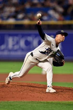 June 19, 2026, St. Petersburg, Florida, USA: Tampa Bay Rays starting pitcher Griffin Jax (22) delivers a pitch during an MLB, Baseball Herren, USA game against the Washington Nationals on June 19, 2026 at Tropicana Field. The Rays beat the Nationals 5-2. MLB 2026: Washington Nationals 2 : 5 Tampa Bay Rays  - ZUMAh180 20260619_zsp_h180_062 Copyright: xKimxHukarix
