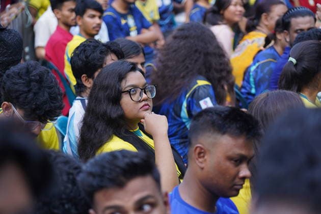 June 20, 2026, Dhaka, Dhaka, Bangladesh: Dhaka, Bangladesh, June 20, 2026: Football fans gather at the Teacher-Student Centre (TSC) of the University of Dhaka to watch the FIFA World Cup, WM, Weltmeisterschaft, Fussball match between Brazil and Haiti on a giant screen in Dhaka, Bangladesh. Thousands of supporters wearing Brazil s yellow and green colors cheered, waved flags, and celebrated throughout the match, creating a festive atmosphere at the venue. Following the game, jubilant fans took part in celebrations and victory processions, reflecting the enduring passion for football among Bangladeshi supporters. Dhaka Bangladesh - ZUMAk185 0859594237st Copyright: xRubelxKarmakerx