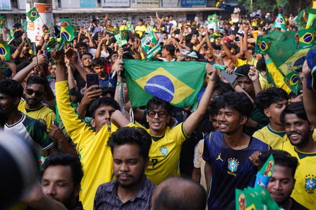 Football, 2026 FIFA World Cup, Brazil v Haiti, public viewing in Dhaka, Bangladesh