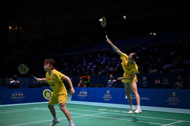 MACAO, CHINA - JUNE 19: Chen Fan Shutian and Liu Jiayue of China compete in the Women s Doubles Quarterfinal match against Liao Lixi and Shen Shiyao of China on day 4 of Macao Open Badminton 2026 at Macao East Asian Games Dome on June 19, 2026 in Macao, China.  Copyright: xVCGx 111649291822