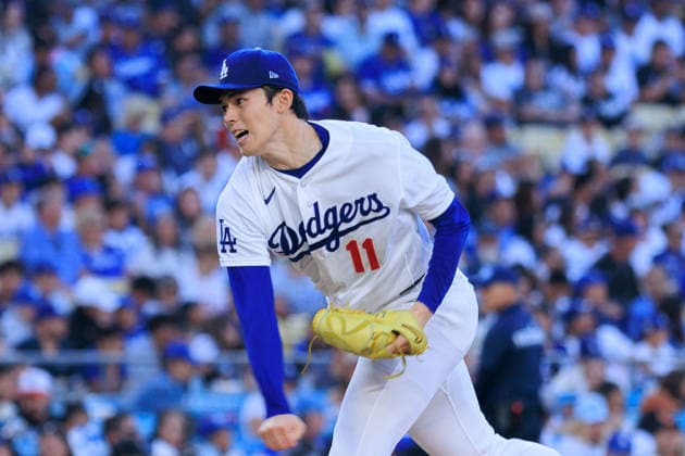 June 19, 2026, Los Angeles, California, USA: Roki Sasaki 11 of the Los Angeles Dodgers during a regular season MLB, Baseball Herren, USA game against the Baltimore Orioles on Friday June 19, 2026 at Dodger Stadium in Los Angeles, California. Dodgers defeat Orioles, 6-5. JAVIER ROJAS PI Los Angeles USA - ZUMAp124 20260619_zaa_p124_003 Copyright: xJavierxRojasx