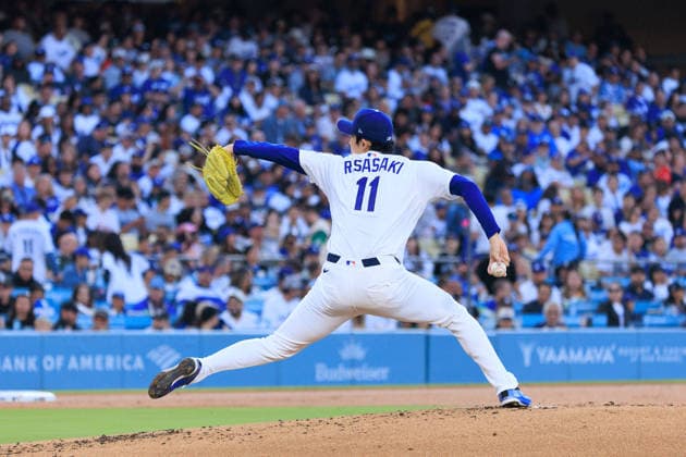 June 19, 2026, Los Angeles, California, USA: Roki Sasaki 11 of the Los Angeles Dodgers during a regular season MLB, Baseball Herren, USA game against the Baltimore Orioles on Friday June 19, 2026 at Dodger Stadium in Los Angeles, California. Dodgers defeat Orioles, 6-5. JAVIER ROJAS PI Dodgers Defeat Orioles, 6-5  - ZUMAp124 20260619_zaa_p124_014 Copyright: xJavierxRojasx