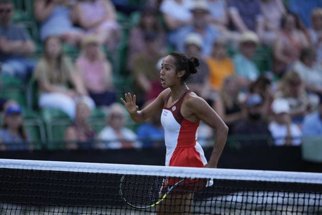 Lexus Nottingham Open - Day Five Nottingham, England 19 Jun 2026 Leylah Fernandez in action during their Quarter Final doubles match at the 2026 Lexus Nottingham Open Women s tennis tournament taking place at the Nottingham Tennis Centre, Nottingham, England. Nottingham Great Britain United Kingdom  Copyright: xOwenxHammondx originalFilename:hammond-2026lexu260619_npiEW.jpg