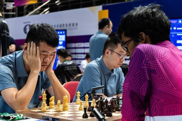 June 20, 2026, Hong Kong, Hong Kong, China: Chess Grandmasters DING LIREN (CHI) and RAMESHBABU PRAGGNANANDHAA (IND) duel in a Blitz match at the 2026 FIDE World Team Rapid and Blitz Chess Championship in Hong Kong. Hong Kong China - ZUMAm298 0859596855st Copyright: xJamesxModestox