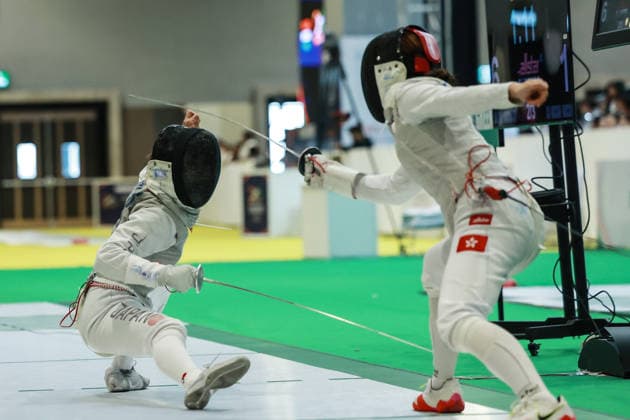 June 19, 2026, New Delhi, Delhi, India: Sera Azuma of Japan vs. Cheng Hiu Wai Valerie of Hong Kong during Asian Senior Fencing Championships 2026 (Women s Foil) at Bharat Mandapam Convention Centre, New Delhi, India on 19th June 2026. Fencing 2026: Asian Senior Fencing Championships 2026  - ZUMAd207 20260619_zsp_d207_298 Copyright: xAvijitxDasx