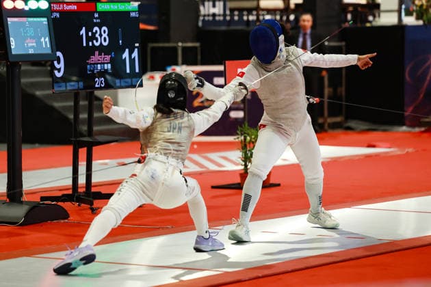 June 19, 2026, New Delhi, Delhi, India: Sumire Tsuji of Japan vs. Daphne Chan Nok Sze of Hong Kong during Asian Senior Fencing Championships 2026 (Women s Foil) at Bharat Mandapam Convention Centre, New Delhi, India on 19th June 2026. Fencing 2026: Asian Senior Fencing Championships 2026  - ZUMAd207 20260619_zsp_d207_307 Copyright: xAvijitxDasx
