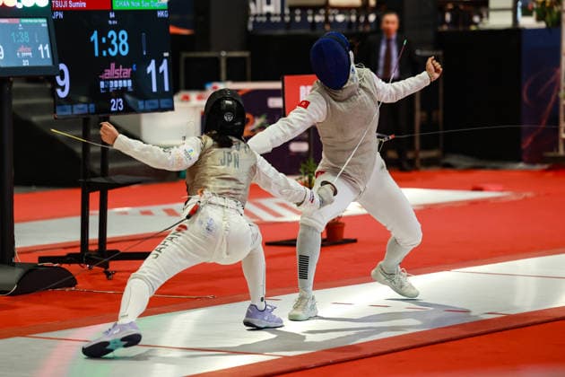 June 19, 2026, New Delhi, Delhi, India: Sumire Tsuji of Japan vs. Daphne Chan Nok Sze of Hong Kong during Asian Senior Fencing Championships 2026 (Women s Foil) at Bharat Mandapam Convention Centre, New Delhi, India on 19th June 2026. Fencing 2026: Asian Senior Fencing Championships 2026  - ZUMAd207 20260619_zsp_d207_308 Copyright: xAvijitxDasx
