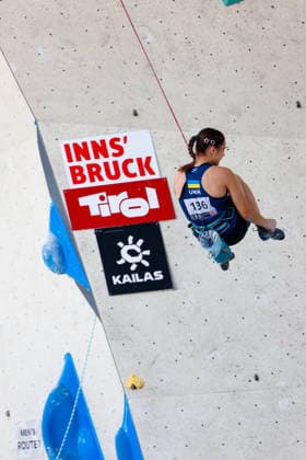 CLIMBING - World Climbing Series INNSBRUCK,AUSTRIA,20.JUN.26 - CLIMBING - World Climbing Series, lead. Image shows Anastasiia Kobets (UKR).  GEPAxpictures xMarkoxVulic