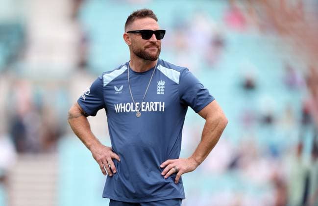 England head coach Brendon McCullum England v New Zealand, Second Test, Day Four, Rothesay Test Match Series, Cricket, The Kia Oval, London, UK - 20 Jun 2026London Kia Oval United Kingdom EDITORIAL USE ONLY No use with unauthorised audio, video, data, fixture lists, club league logos or live services. Online in-match use limited to 120 images, no video emulation. No use in betting, games or single club league player publications.  Copyright: xKieranxMcManus Shutterstockx 16928966a