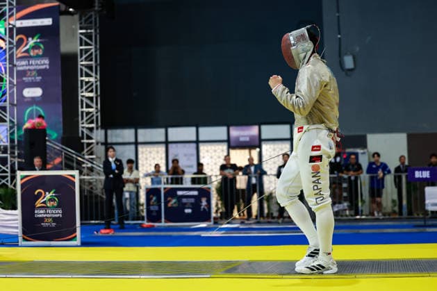 June 19, 2026, New Delhi, Delhi, India: Mao Kokubo of Japan during Oh Sanguk of South Korea vs. Mao Kokubo of Japan, Asian Senior Fencing Championships 2026 (Men s Sabre) at Bharat Mandapam Convention Centre, New Delhi, India on 19th June 2026. New Delhi India - ZUMAd207 20260619_zsp_d207_327 Copyright: xAvijitxDasx