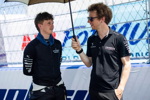 2026 FORMULA E SANYA ePRIX BARNARD Taylor (gbr), DS Penske, DS E-Tense FE25, TURVEY Oliver (gbr), DS Penske reserve driver, DS E-Tense FE25, portrait, portrait during the 2026 Sanya ePrix, 11th round of the 2025-26 ABB FIA Formula E World Championship, WM, Weltmeisterschaft on the Sanya Street Circuit from June 18 to 20, 2026 in Sanya, China - SanyaChina  Copyright: xJULIENxDELFOSSEx