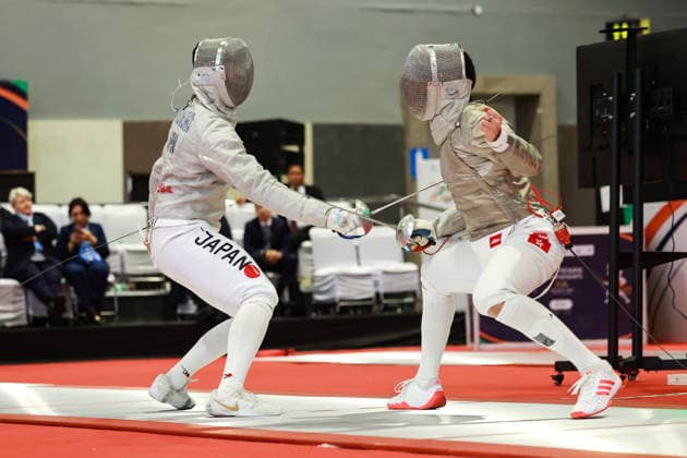 June 19, 2026, New Delhi, Delhi, India: Tsumori Shido (Japan) vs. Chan Lok Hei Royce (Hong Kong) during Asian Senior Fencing Championships 2026 (Men s Sabre) at Bharat Mandapam Convention Centre, New Delhi, India on 19th June 2026. Fencing 2026: Asian Senior Fencing Championships 2026  - ZUMAd207 20260619_zsp_d207_343 Copyright: xAvijitxDasx