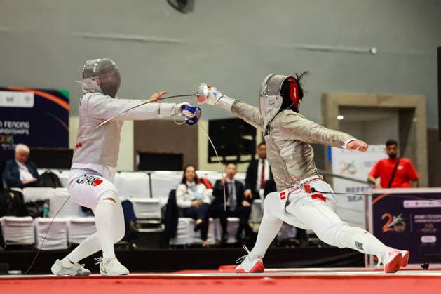 June 19, 2026, New Delhi, Delhi, India: Tsumori Shido (Japan) vs. Chan Lok Hei Royce (Hong Kong) during Asian Senior Fencing Championships 2026 (Men s Sabre) at Bharat Mandapam Convention Centre, New Delhi, India on 19th June 2026. New Delhi India - ZUMAd207 20260619_zsp_d207_341 Copyright: xAvijitxDasx