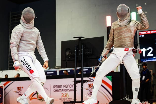 June 19, 2026, New Delhi, Delhi, India: Tsumori Shido (Japan) vs. Chan Lok Hei Royce (Hong Kong) during Asian Senior Fencing Championships 2026 (Men s Sabre) at Bharat Mandapam Convention Centre, New Delhi, India on 19th June 2026. Fencing 2026: Asian Senior Fencing Championships 2026  - ZUMAd207 20260619_zsp_d207_346 Copyright: xAvijitxDasx