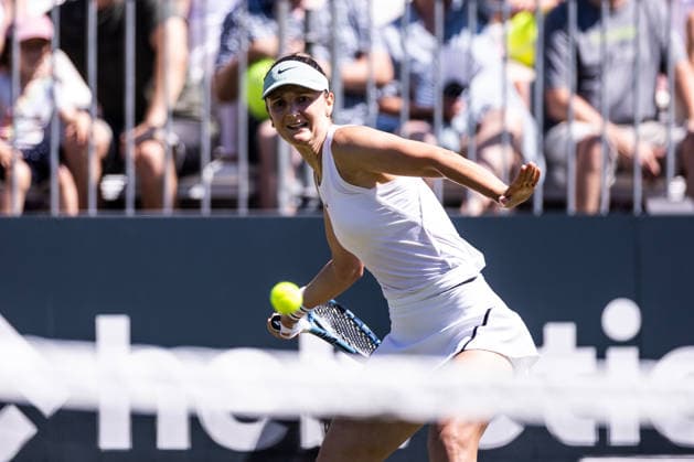 BAD HOMBURG, GERMANY - JUNE 20: Irina-Camelia Begu (ROU) during the Bad Homburg Open powered by Solarwatt Singles match between Irina-Camelia Begu (ROU) vs Tamara Korpatsch (GER) at Kurpark Bad Homburg on June 20, 2026 in Bad Homburg, Germany. Hessen Germany Copyright: xSteffiexWunderlx