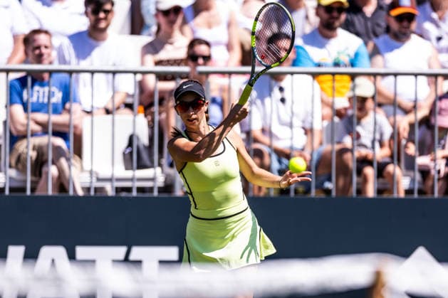 BAD HOMBURG, GERMANY - JUNE 20: Tamara Korpatsch (GER) during the Bad Homburg Open powered by Solarwatt Singles match between Irina-Camelia Begu (ROU) vs Tamara Korpatsch (GER) at Kurpark Bad Homburg on June 20, 2026 in Bad Homburg, Germany. Hessen Germany Copyright: xSteffiexWunderlx