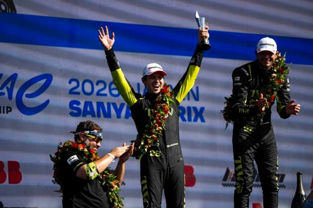 2026 FORMULA E SANYA ePRIX DRUGOVICH Felipe (bra), Andretti Formula E, Porsche 99X Electric, portrait, DENNIS Jake (gbr), Andretti Formula E, Porsche 99X Electric, portrait, MARTI Pepe (spa), Cupra Kiro, Porsche 99X Electric WCG3, portrait during the 2026 Sanya ePrix, 11th round of the 2025-26 ABB FIA Formula E World Championship, WM, Weltmeisterschaft on the Sanya Street Circuit from June 18 to 20, 2026 in Sanya, China - SanyaChina  Copyright: xFabrizioxBoldonix