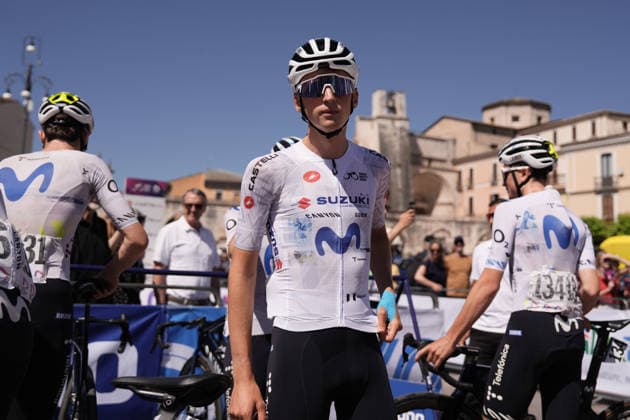 The white jersey Spain s Javier Cubillas Salvador of Movistar Team Academy during Stage 7 of the Giro Next Gen 2026, from Sulmona to Piana delle Mele (Guardiagrele), Italy, Saturday, June 20, 2026.  Copyright: xMassimoxPaolone LaPressex