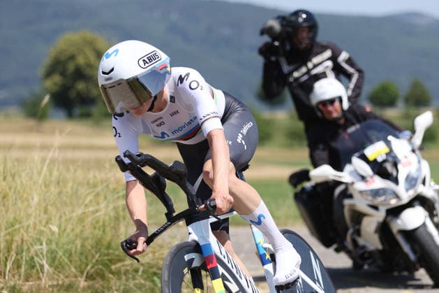 20.06.2026 Aarburg AG, SCHWEIZ, Tour de Suisse Women 4.Etappe Aarburg - Aarburg Einzelzeitfahren Marlene Reusser SUI Team Movistar *** June 20, 2026, Aarburg AG, SWITZERLAND, Tour de Suisse Women, Stage 4 