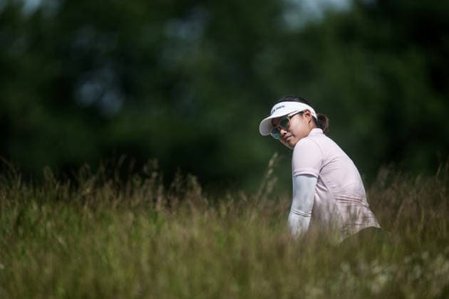 EEMNES, NETHERLANDS - JUNE 19: April Angurasaranee of Thailand plays her second shot on from the bunker of the 9th hole during Round 1 of the 2026 Dutch Ladies Open at Goyer Golf & Country Club on June 19, 2026 in Eemnes, Netherlands. Credit: Andy Astfalck NurPhoto Netherlands Copyright: xAndyxAstfalckx
