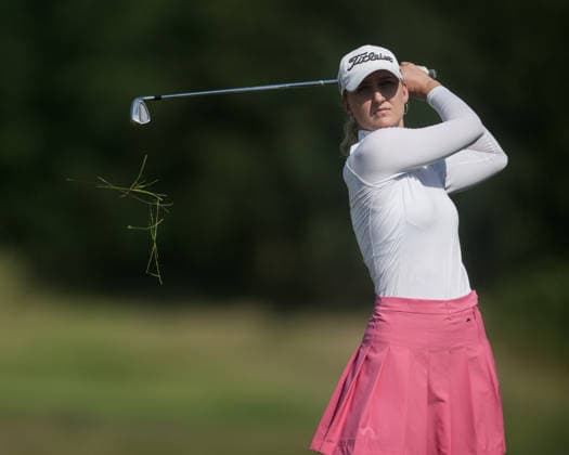 EEMNES, NETHERLANDS - JUNE 19: Patricie Mackova of the Czech Republic plays her second shot on the 9th hole fairway during Round 1 of the 2026 Dutch Ladies Open at Goyer Golf & Country Club on June 19, 2026 in Eemnes, Netherlands. Credit: Andy Astfalck NurPhoto Netherlands Copyright: xAndyxAstfalckx