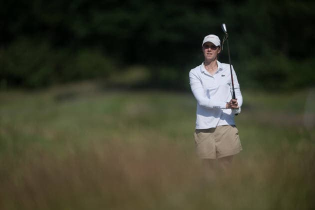 EEMNES, NETHERLANDS - JUNE 19: Agathe Laisne of France plays her second shot on the 9th hole fairway during Round 1 of the 2026 Dutch Ladies Open at Goyer Golf & Country Club on June 19, 2026 in Eemnes, Netherlands. Credit: Andy Astfalck NurPhoto Netherlands Copyright: xAndyxAstfalckx